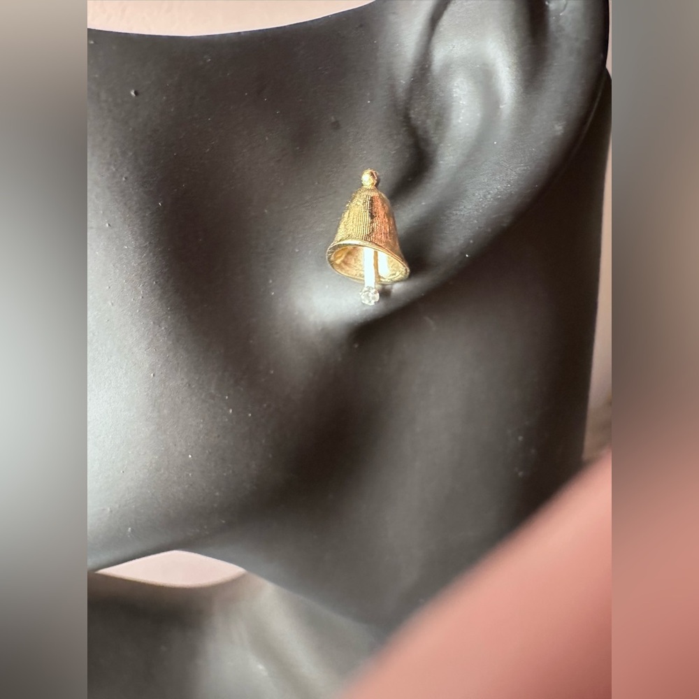Elegant Christmas Gold Bell-Shaped Earrings